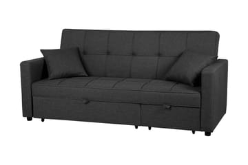 Bäddsoffa Glomma 207 cm - Svart|Grå - Möbler - Soffa - Bäddsoffa - Bäddsoffa längsbäddad