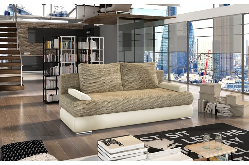 Bäddsoffa Goltar - Beige - 3 sits bäddsoffa Bäddsoffa Goltar - Beige - 3 sits bäddsoffa