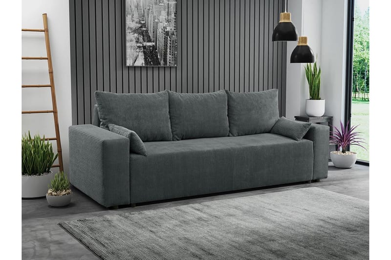 Bäddsoffa - Grå - Möbler - Soffa - Bäddsoffa - Bäddsoffa längsbäddad