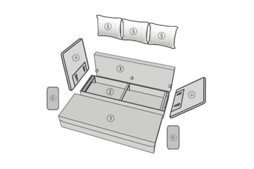 Bäddsoffa - Grå - Möbler - Soffa - Bäddsoffa - Bäddsoffa längsbäddad