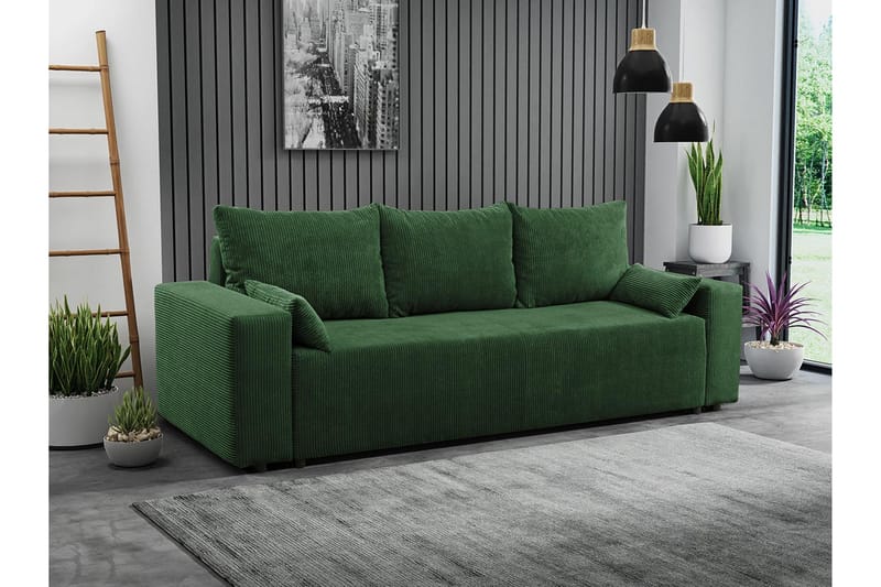 Bäddsoffa - Grön - Möbler - Soffa - Bäddsoffa - Bäddsoffa längsbäddad