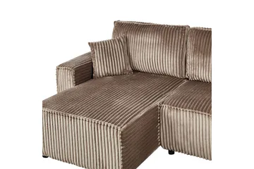 Bäddsoffa Högervänd Abacka - Brun, Svart - Möbler - Soffa - Bäddsoffa - Bäddsoffa längsbäddad