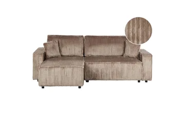 Bäddsoffa Högervänd Abacka - Brun, Svart - Möbler - Soffa - Bäddsoffa - Bäddsoffa längsbäddad