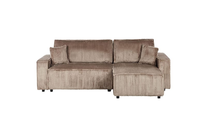 Bäddsoffa Högervänd Abacka - Brun, Svart - Möbler - Soffa - Bäddsoffa - Bäddsoffa längsbäddad