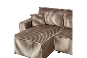 Bäddsoffa Högervänd Abacka - Brun, Svart - Möbler - Soffa - Bäddsoffa - Bäddsoffa längsbäddad