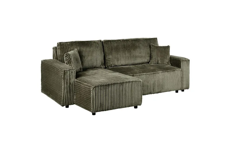 Bäddsoffa Högervänd Abacka - Grön, Svart - Möbler - Soffa - Bäddsoffa - Bäddsoffa längsbäddad