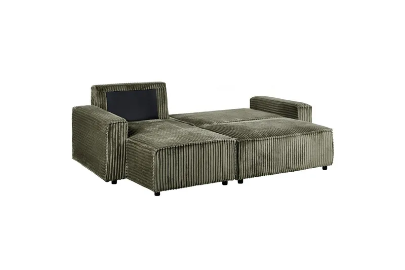 Bäddsoffa Högervänd Abacka - Grön, Svart - Möbler - Soffa - Bäddsoffa - Bäddsoffa längsbäddad
