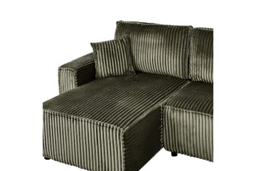 Bäddsoffa Högervänd Abacka - Grön, Svart - Möbler - Soffa - Bäddsoffa - Bäddsoffa längsbäddad