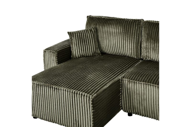 Bäddsoffa Högervänd Abacka - Grön, Svart - Möbler - Soffa - Bäddsoffa - Bäddsoffa längsbäddad