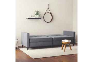 Bäddsoffa Hartford 203x83x82 cm, Antracit, Sammet - 203x83x82 cm, Antracit, Sammet - Möbler - Soffa - Bäddsoffa - 3 sits bäddsoffa