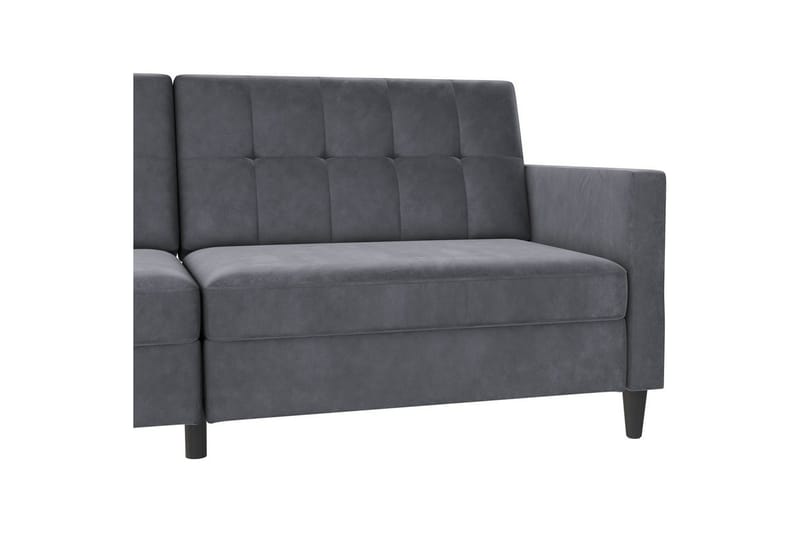 Bäddsoffa Hartford 203x83x82 cm, Antracit, Sammet - 203x83x82 cm, Antracit, Sammet - Möbler - Soffa - Bäddsoffa - 3 sits bäddsoffa