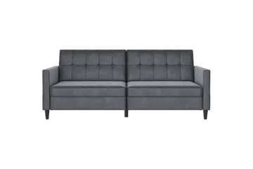 Bäddsoffa Hartford 203x83x82 cm, Antracit, Sammet - 203x83x82 cm, Antracit, Sammet - Möbler - Soffa - Bäddsoffa - 3 sits bäddsoffa