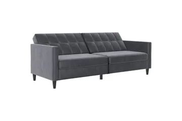 Bäddsoffa Hartford 203x83x82 cm, Antracit, Sammet - 203x83x82 cm, Antracit, Sammet - Möbler - Soffa - Bäddsoffa - 3 sits bäddsoffa