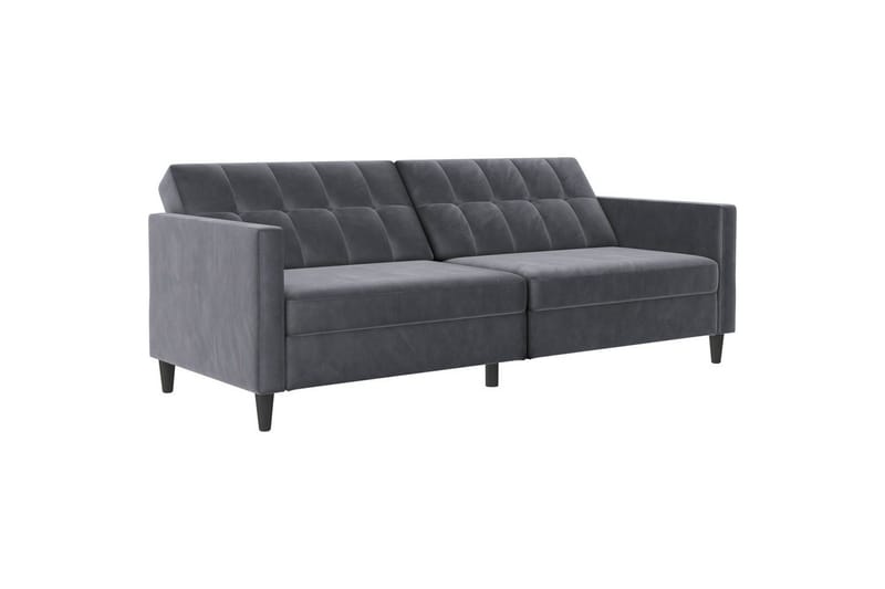 Bäddsoffa Hartford 203x83x82 cm, Antracit, Sammet - 203x83x82 cm, Antracit, Sammet - Möbler - Soffa - Bäddsoffa - 3 sits bäddsoffa