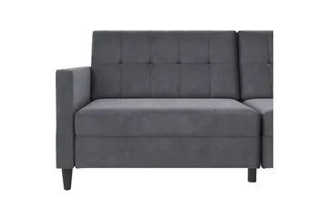 Bäddsoffa Hartford 203x83x82 cm, Antracit, Sammet - 203x83x82 cm, Antracit, Sammet - Möbler - Soffa - Bäddsoffa - 3 sits bäddsoffa