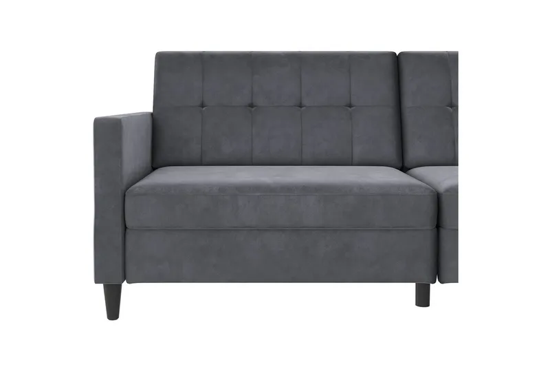 Bäddsoffa Hartford 203x83x82 cm, Antracit, Sammet - 203x83x82 cm, Antracit, Sammet - Möbler - Soffa - Bäddsoffa - 3 sits bäddsoffa