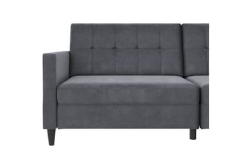 Bäddsoffa Hartford 203x83x82 cm, Antracit, Sammet - 203x83x82 cm, Antracit, Sammet - Möbler - Soffa - Bäddsoffa - 3 sits bäddsoffa
