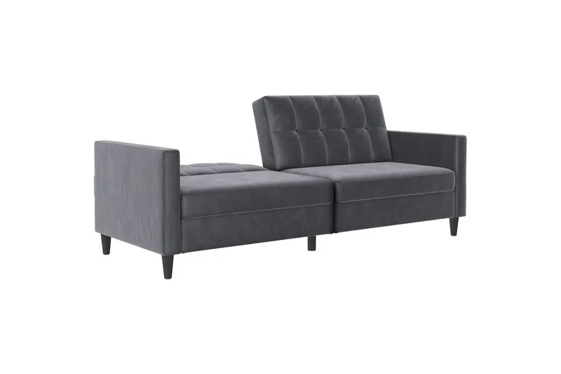 Bäddsoffa Hartford 203x83x82 cm, Antracit, Sammet - 203x83x82 cm, Antracit, Sammet - Möbler - Soffa - Bäddsoffa - 3 sits bäddsoffa