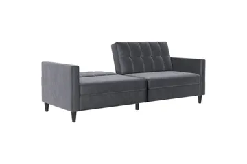 Bäddsoffa Hartford 203x83x82 cm, Antracit, Sammet - 203x83x82 cm, Antracit, Sammet - Möbler - Soffa - Bäddsoffa - 3 sits bäddsoffa