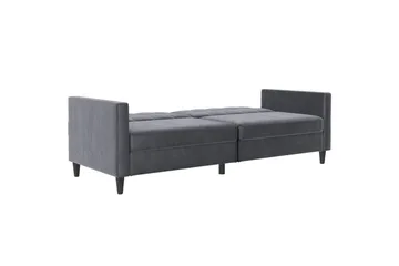 Bäddsoffa Hartford 203x83x82 cm, Antracit, Sammet - 203x83x82 cm, Antracit, Sammet - Möbler - Soffa - Bäddsoffa - 3 sits bäddsoffa