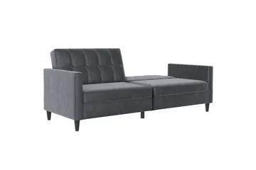 Bäddsoffa Hartford 203x83x82 cm, Antracit, Sammet - 203x83x82 cm, Antracit, Sammet - Möbler - Soffa - Bäddsoffa - 3 sits bäddsoffa