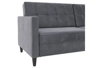 Bäddsoffa Hartford 203x83x82 cm, Antracit, Sammet - 203x83x82 cm, Antracit, Sammet - Möbler - Soffa - Bäddsoffa - 3 sits bäddsoffa