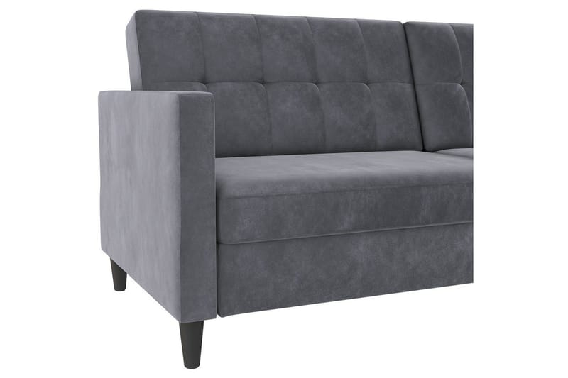 Bäddsoffa Hartford 203x83x82 cm, Antracit, Sammet - 203x83x82 cm, Antracit, Sammet - Möbler - Soffa - Bäddsoffa - 3 sits bäddsoffa