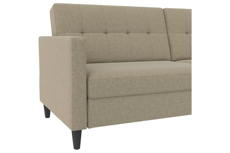 Bäddsoffa Hartford 203x83x82 cm, Cappuccino, Linnetyg Utseende (100% Polyester - 203x83x82 cm, Cappuccino, Linnetyg Utseende (100% Polyester - Möbler - Soffa - Bäddsoffa - 3 sits bäddsoffa