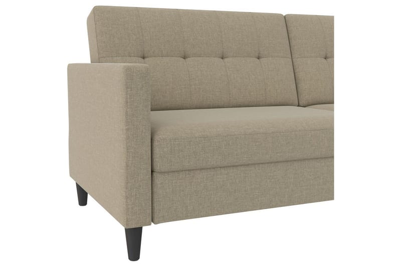 Bäddsoffa Hartford 203x83x82 cm, Cappuccino, Linnetyg Utseende (100% Polyester - 203x83x82 cm, Cappuccino, Linnetyg Utseende (100% Polyester - Möbler - Soffa - Bäddsoffa - 3 sits bäddsoffa