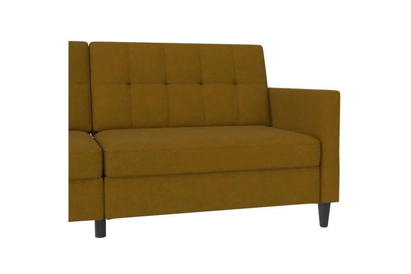 Bäddsoffa Hartford 203x83x82 cm, Curry, Linnetyg Utseende (100% Polyester - 203x83x82 cm, Curry, Linnetyg Utseende (100% Polyester - Möbler - Soffa - Bäddsoffa - 3 sits bäddsoffa