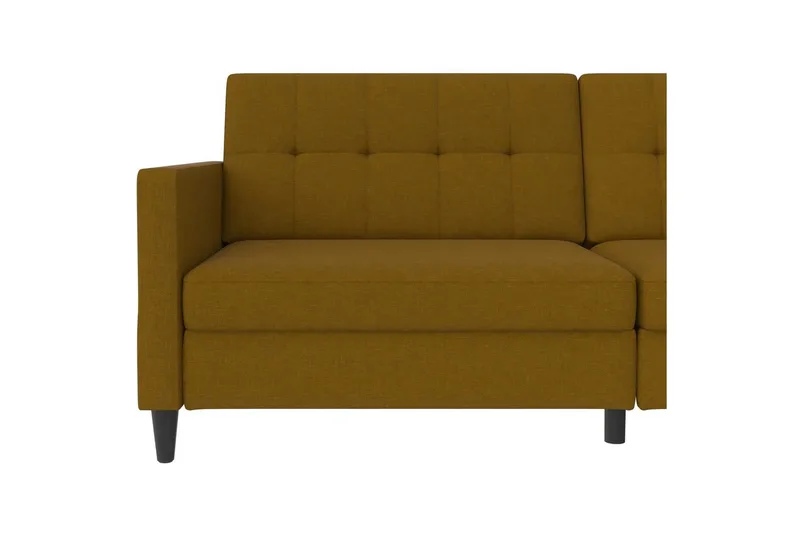 Bäddsoffa Hartford 203x83x82 cm, Curry, Linnetyg Utseende (100% Polyester - 203x83x82 cm, Curry, Linnetyg Utseende (100% Polyester - Möbler - Soffa - Bäddsoffa - 3 sits bäddsoffa