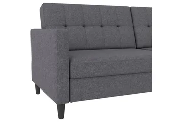 Bäddsoffa Hartford 203x83x82 cm, Grå, Linnetyg Utseende (100% Polyester - 203x83x82 cm, Grå, Linnetyg Utseende (100% Polyester - Möbler - Soffa - Bäddsoffa - 3 sits bäddsoffa