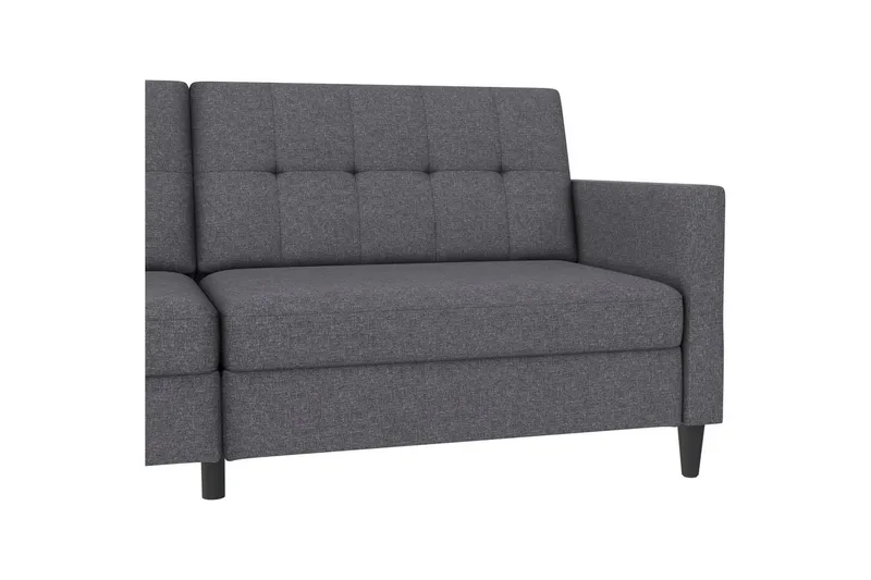 Bäddsoffa Hartford 203x83x82 cm, Grå, Linnetyg Utseende (100% Polyester - 203x83x82 cm, Grå, Linnetyg Utseende (100% Polyester - Möbler - Soffa - Bäddsoffa - 3 sits bäddsoffa
