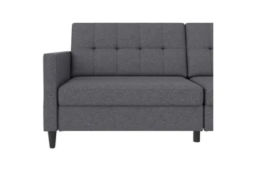 Bäddsoffa Hartford 203x83x82 cm, Grå, Linnetyg Utseende (100% Polyester - 203x83x82 cm, Grå, Linnetyg Utseende (100% Polyester - Möbler - Soffa - Bäddsoffa - 3 sits bäddsoffa