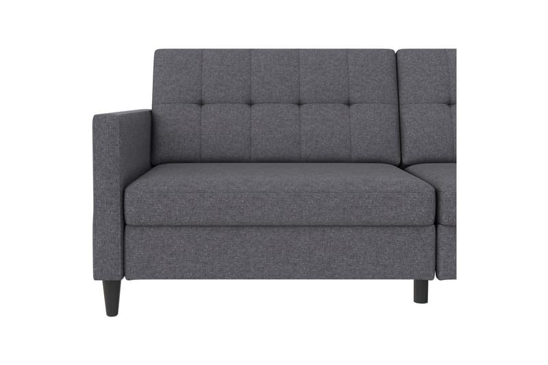 Bäddsoffa Hartford 203x83x82 cm, Grå, Linnetyg Utseende (100% Polyester - 203x83x82 cm, Grå, Linnetyg Utseende (100% Polyester - Möbler - Soffa - Bäddsoffa - 3 sits bäddsoffa
