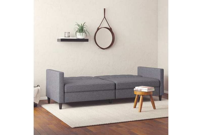 Bäddsoffa Hartford 203x83x82 cm, Grå, Linnetyg Utseende (100% Polyester - 203x83x82 cm, Grå, Linnetyg Utseende (100% Polyester - Möbler - Soffa - Bäddsoffa - 3 sits bäddsoffa