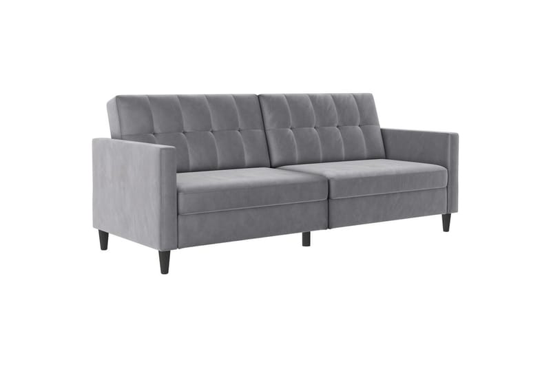 Bäddsoffa Hartford 203x83x82 cm, Grå, Sammet - 203x83x82 cm, Grå, Sammet - Möbler - Soffa - Bäddsoffa - 3 sits bäddsoffa