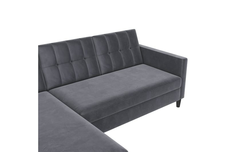 Bäddsoffa Hartford 213x153x82 cm, Antracit, Sammet - 213x153x82 cm, Antracit, Sammet - Möbler - Soffa - Bäddsoffa - Bäddsoffa divan