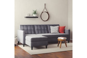 Bäddsoffa Hartford 213x153x82 cm, Antracit, Sammet - 213x153x82 cm, Antracit, Sammet - Möbler - Soffa - Bäddsoffa - Bäddsoffa divan