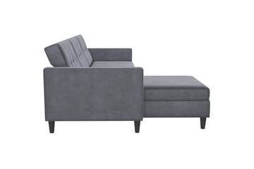 Bäddsoffa Hartford 213x153x82 cm, Antracit, Sammet - 213x153x82 cm, Antracit, Sammet - Möbler - Soffa - Bäddsoffa - Bäddsoffa divan