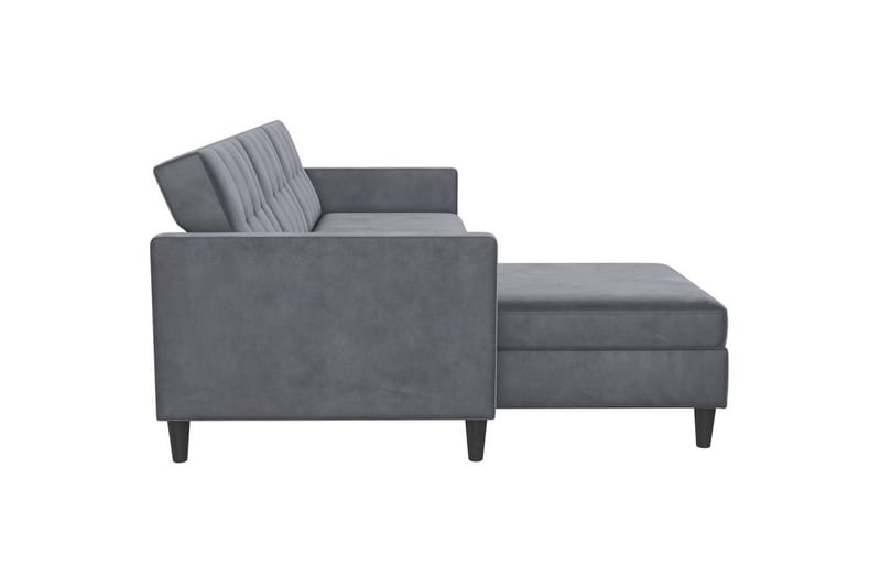 Bäddsoffa Hartford 213x153x82 cm, Antracit, Sammet - 213x153x82 cm, Antracit, Sammet - Möbler - Soffa - Bäddsoffa - Bäddsoffa divan