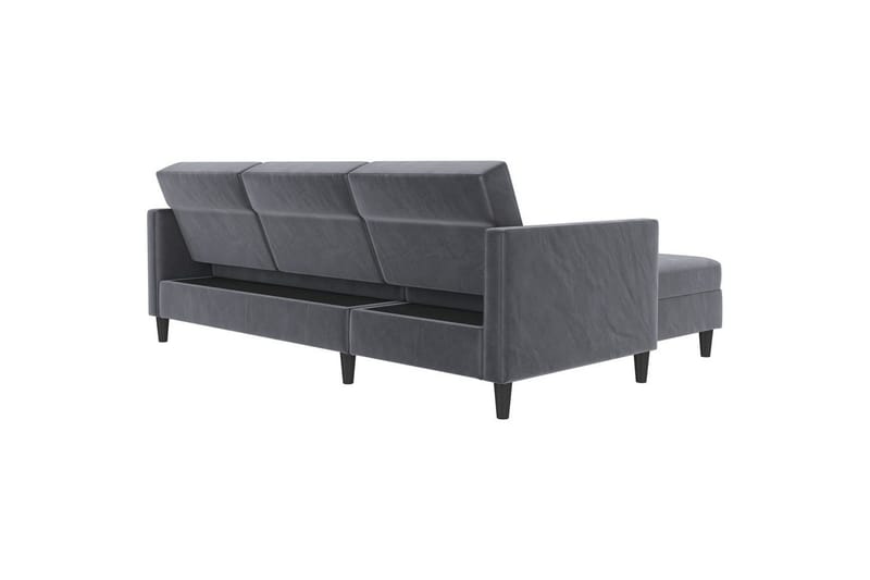 Bäddsoffa Hartford 213x153x82 cm, Antracit, Sammet - 213x153x82 cm, Antracit, Sammet - Möbler - Soffa - Bäddsoffa - Bäddsoffa divan