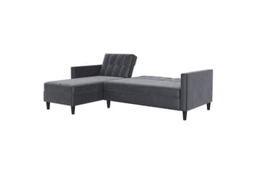 Bäddsoffa Hartford 213x153x82 cm, Antracit, Sammet - 213x153x82 cm, Antracit, Sammet - Möbler - Soffa - Bäddsoffa - Bäddsoffa divan