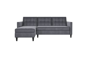 Bäddsoffa Hartford 213x153x82 cm, Antracit, Sammet - 213x153x82 cm, Antracit, Sammet - Möbler - Soffa - Bäddsoffa - Bäddsoffa divan