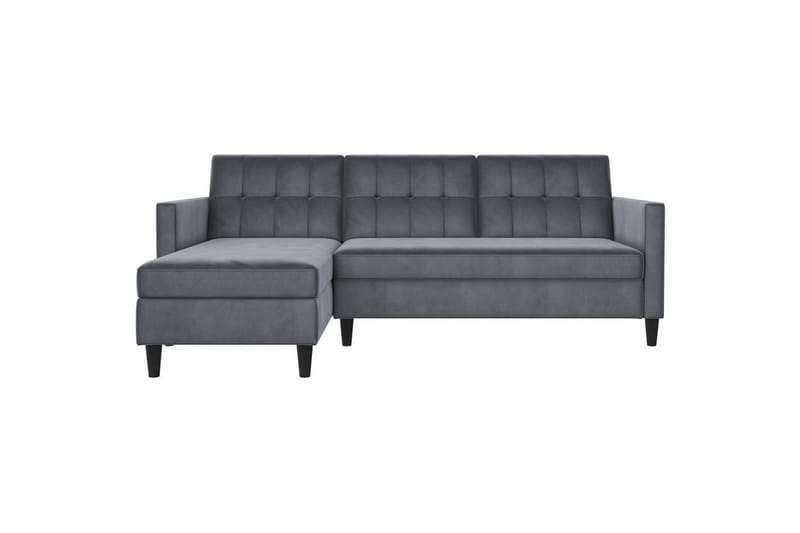 Bäddsoffa Hartford 213x153x82 cm, Antracit, Sammet - 213x153x82 cm, Antracit, Sammet - Möbler - Soffa - Bäddsoffa - Bäddsoffa divan