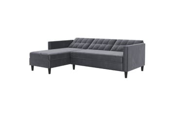 Bäddsoffa Hartford 213x153x82 cm, Antracit, Sammet - 213x153x82 cm, Antracit, Sammet - Möbler - Soffa - Bäddsoffa - Bäddsoffa divan