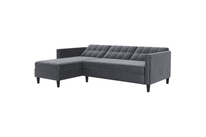 Bäddsoffa Hartford 213x153x82 cm, Antracit, Sammet - 213x153x82 cm, Antracit, Sammet - Möbler - Soffa - Bäddsoffa - Bäddsoffa divan