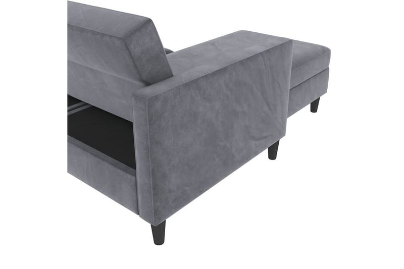 Bäddsoffa Hartford 213x153x82 cm, Antracit, Sammet - 213x153x82 cm, Antracit, Sammet - Möbler - Soffa - Bäddsoffa - Bäddsoffa divan