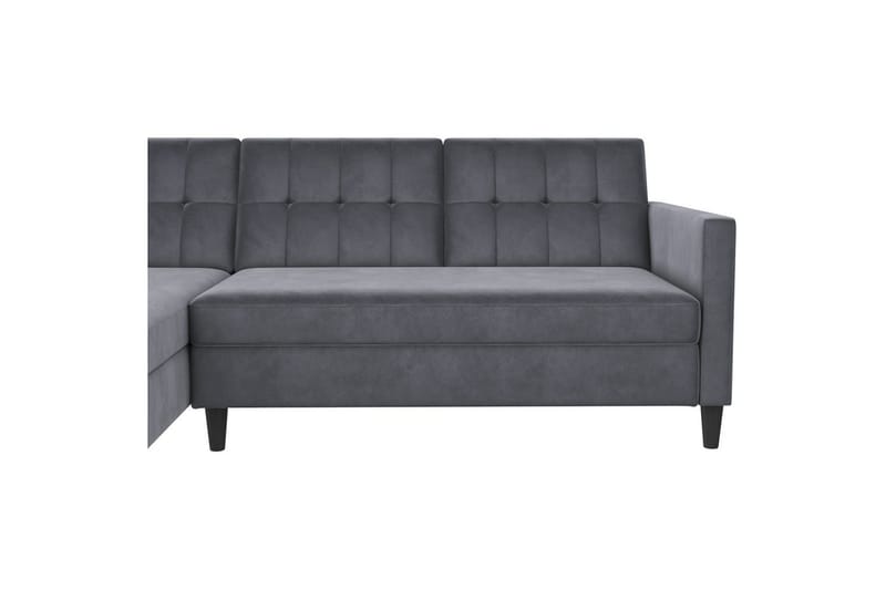 Bäddsoffa Hartford 213x153x82 cm, Antracit, Sammet - 213x153x82 cm, Antracit, Sammet - Möbler - Soffa - Bäddsoffa - Bäddsoffa divan