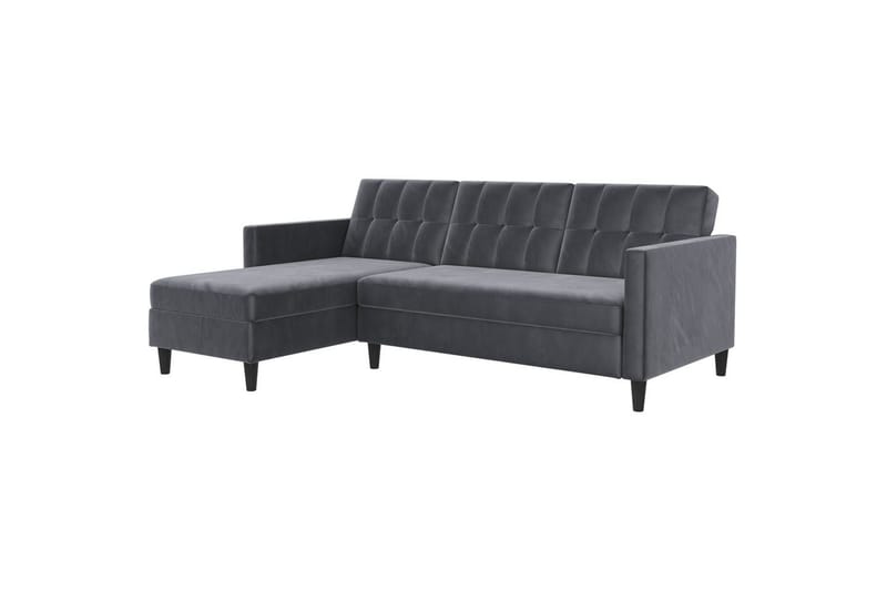 Bäddsoffa Hartford 213x153x82 cm, Antracit, Sammet - 213x153x82 cm, Antracit, Sammet - Möbler - Soffa - Bäddsoffa - Bäddsoffa divan